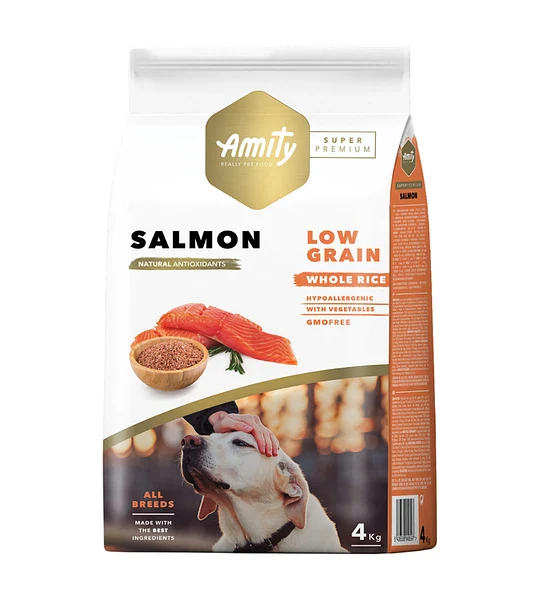 Amity Super Premium Low Grain Salmon Medium & Large Breeds 4KG