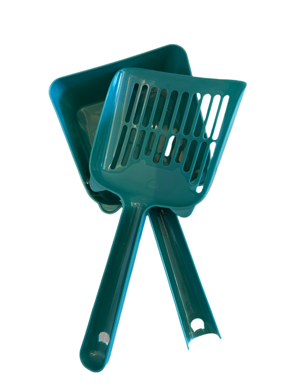Plastic dustpan with shovel