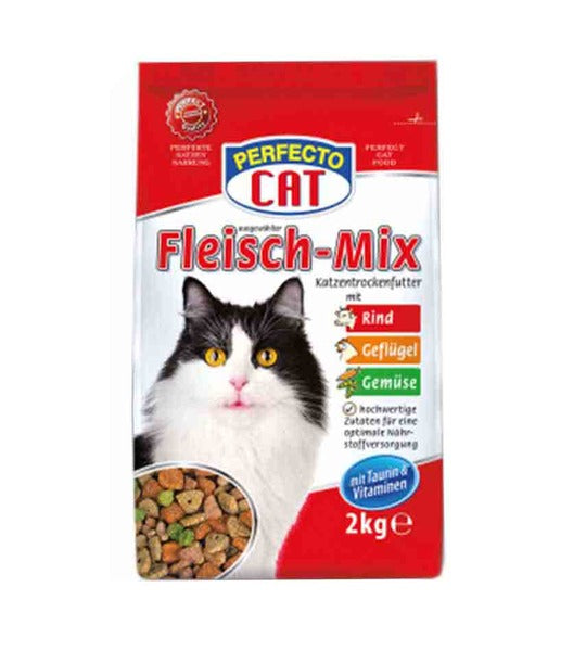 Perfecto  Meat-Mix, Dry Cat Food With Beef, Poultry & Vegetables 2KG