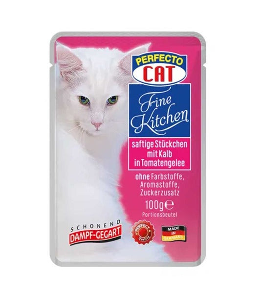 Perfecto Cat Juicy Pieces Of Veal In Tomato Jelly 100G